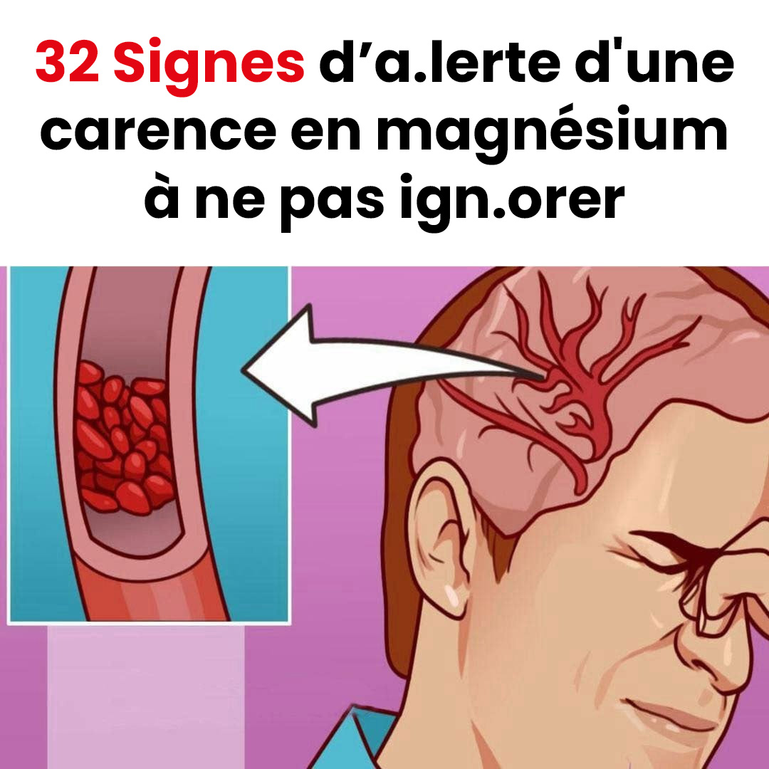 32 signes qui indiquent une carence en magnésium, et 23 aliments à consommer sans attendre