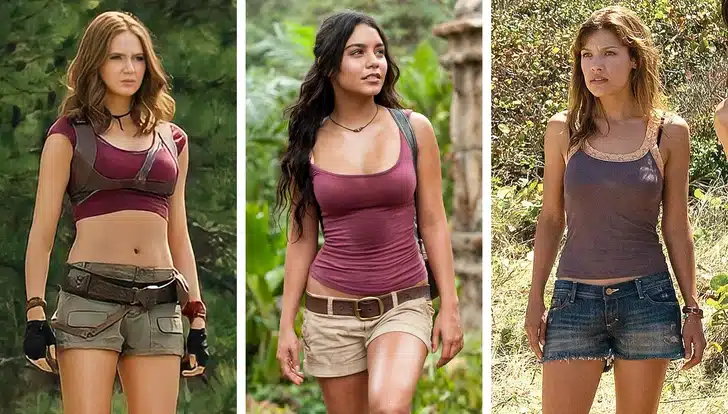 Héroïne en tenue légère dans la jungle
