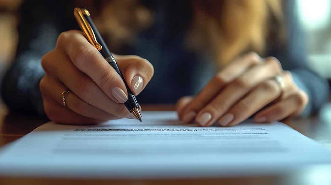 Document de divorce sur une table