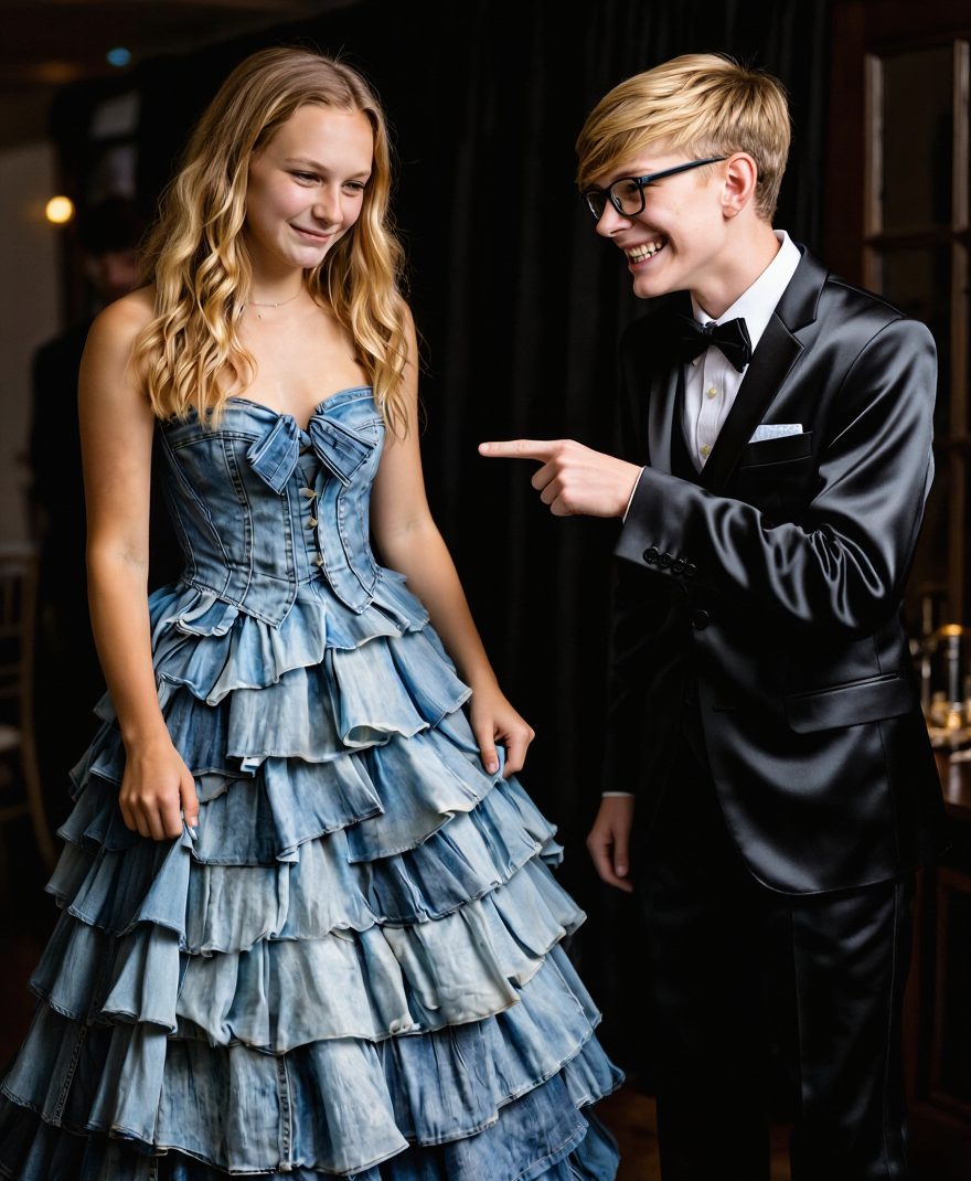 Une adolescente privée de robe de bal par sa belle-mère : son frère de 15 ans lui confectionne une tenue avec les vieux jeans de leur mère, et la soirée prend une tournance qui bouleverse tout