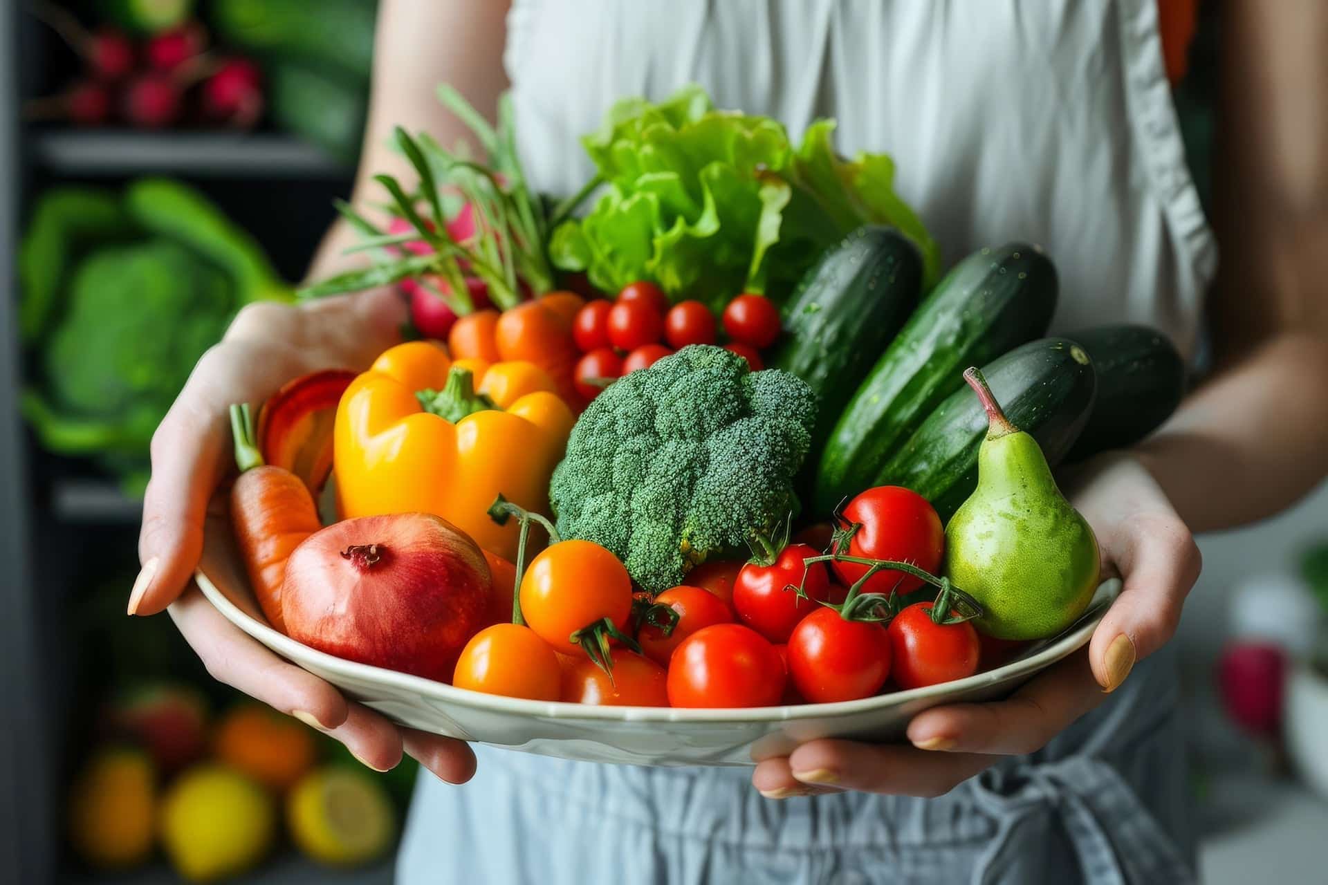 Légumes frais du jardin prêts à être lavés