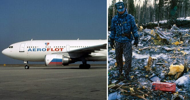 Débris d'avion après crash