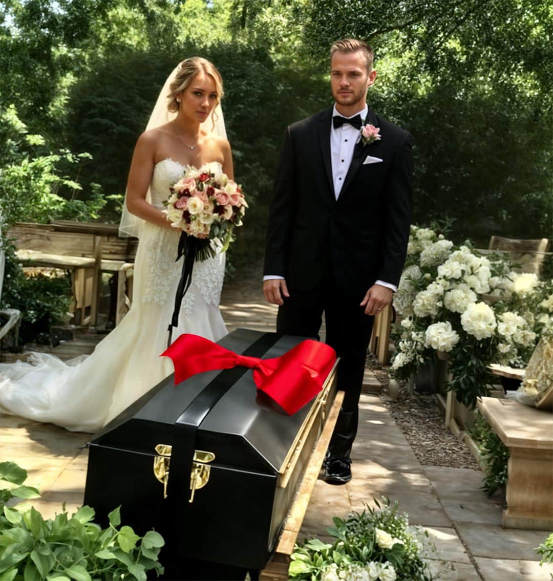 Quand un cercueil décoré d’un ruban a volé la vedette à notre mariage