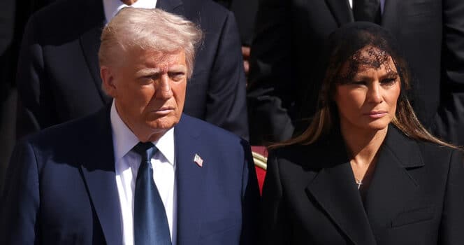 Donald et Melania Trump lors des obsèques