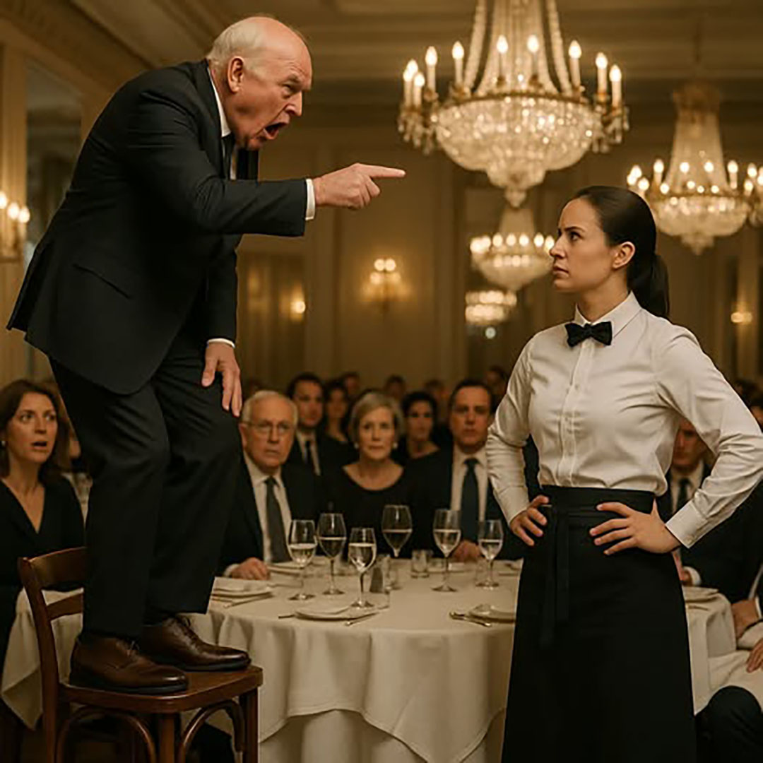 « À genoux, et nettoyez mes chaussures immédiatement ! » hurla le milliardaire à la serveuse— mais sa réponse le laissa sans voix…