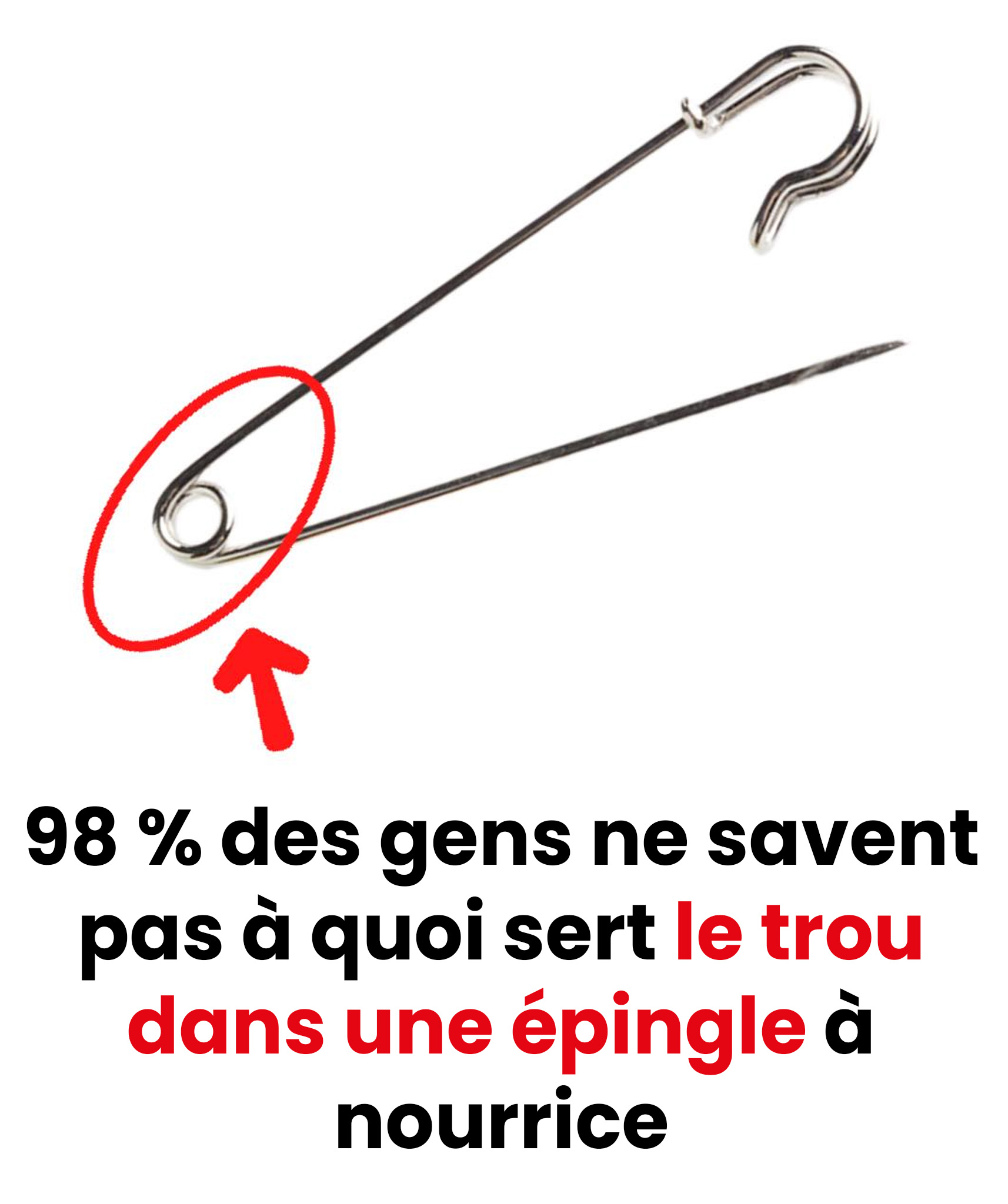 À quoi sert le petit trou sur une épingle à nourrice ?