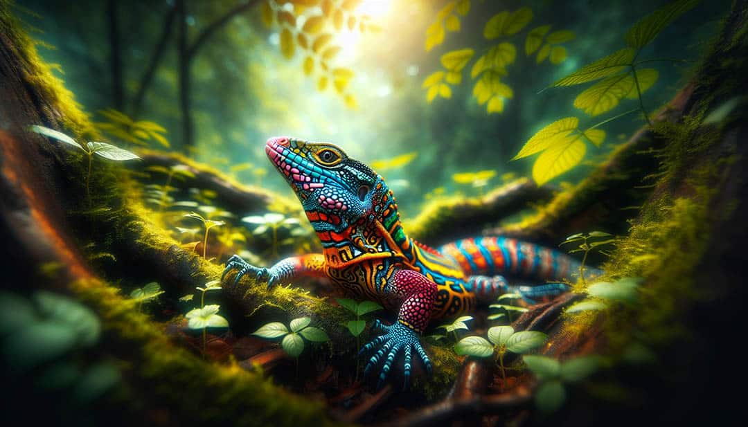 Lézard posé sur une pierre
