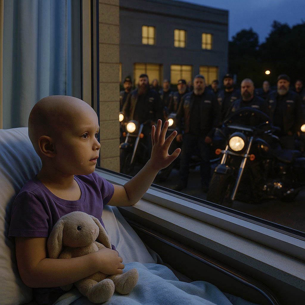 À 19 heures, 63 motards ont surgi sous la fenêtre de l’hôpital où ma fille lutte contre la maladie : un hommage qui a changé nos vies