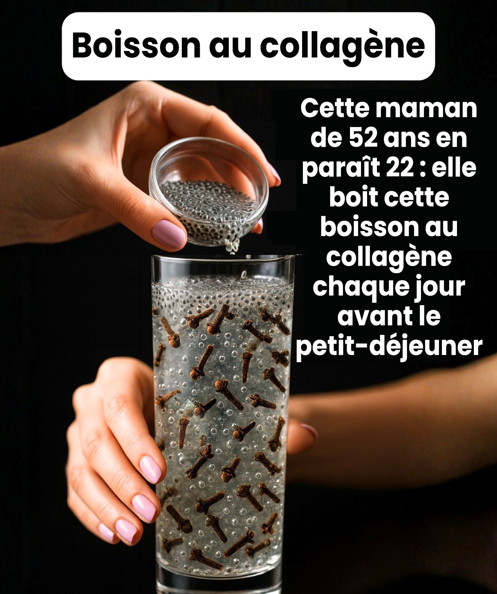 Boisson au clou de girofle, chia et collagène : stimulez votre collagène à chaque gorgée