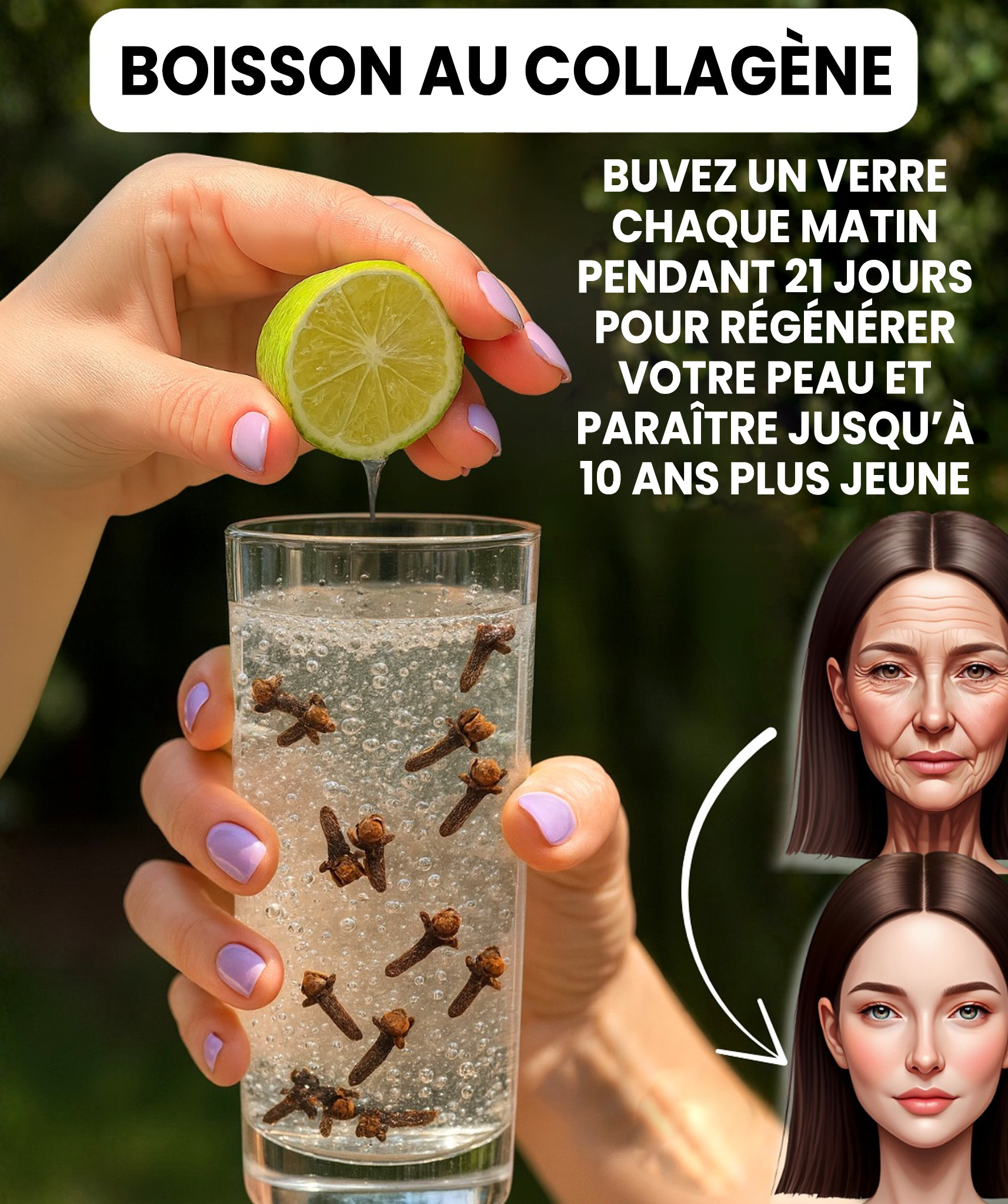 Boisson au collagène clou de girofle et citron : une peau éclatante et sans rides