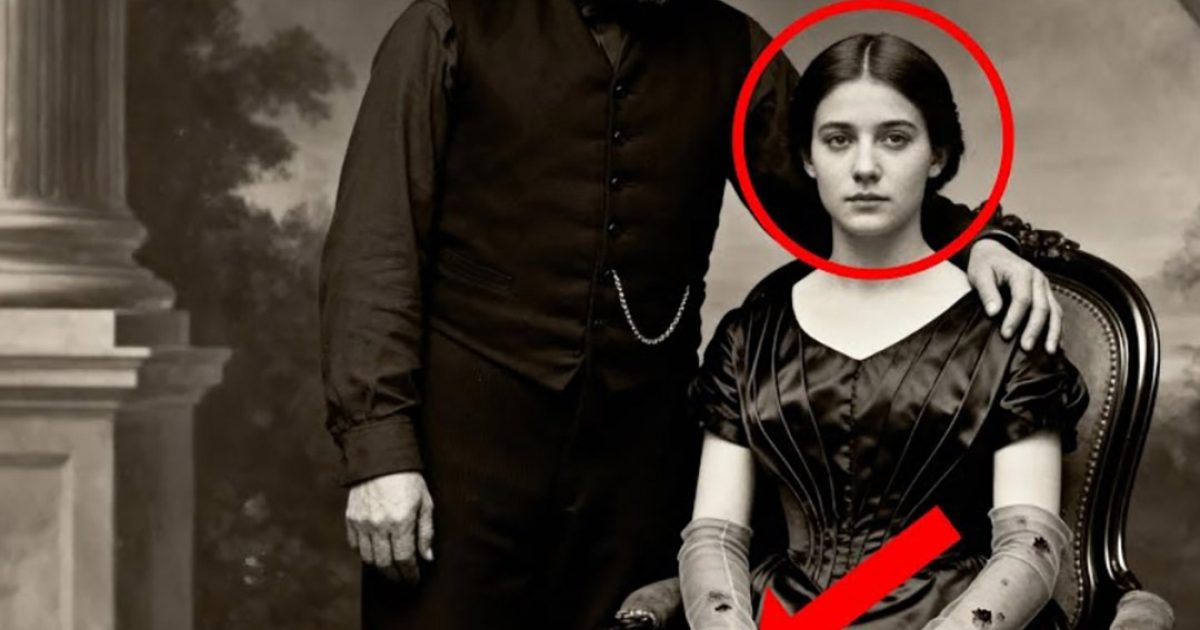 Ce portrait de studio de 1884 paraît fier jusqu’à ce qu’on remarque la main de la couturière.