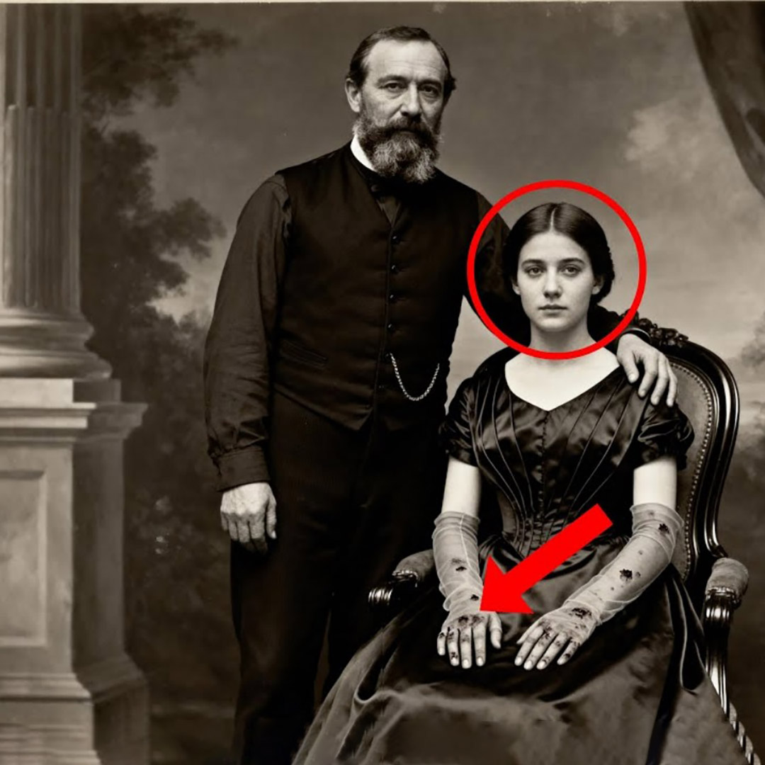 Ce portrait de studio de 1884 paraît fier jusqu’à ce qu’on remarque la main de la couturière.