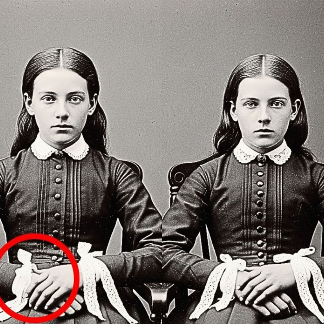 C'était un portrait touchant de deux petites filles, mais le ruban à leurs poignets révèle une sombre vérité