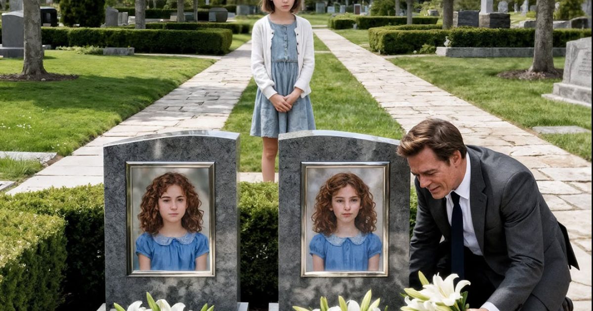 Chaque samedi, un millionnaire accablé de chagrin venait se recueillir sur les tombes de ses filles — jusqu’au jour où une fillette pauvre pointa les pierres tombales du doigt et murmura : “Monsieur… elles vivent dans ma rue.”