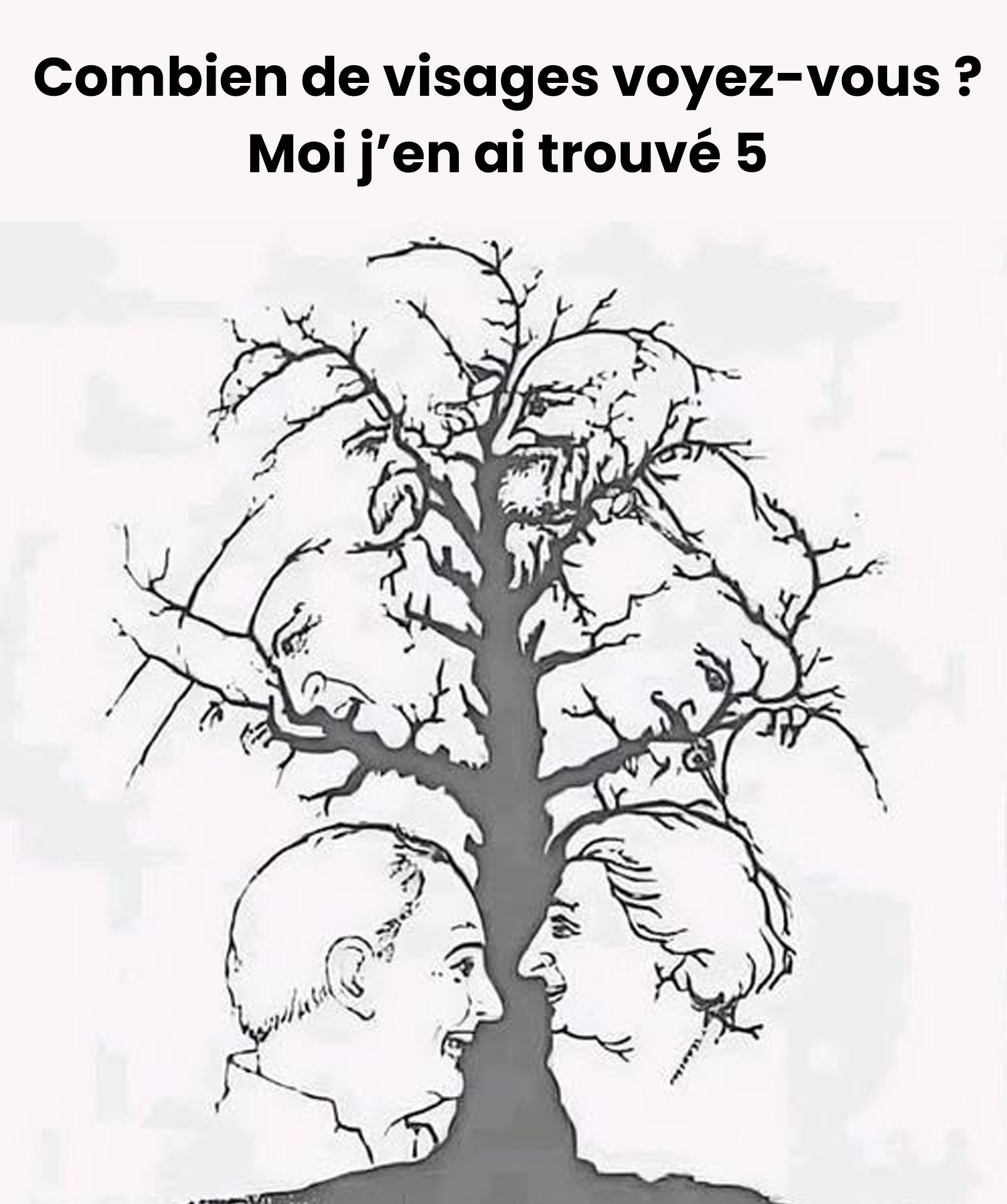 Combien de visages voyez-vous dans cet arbre ?