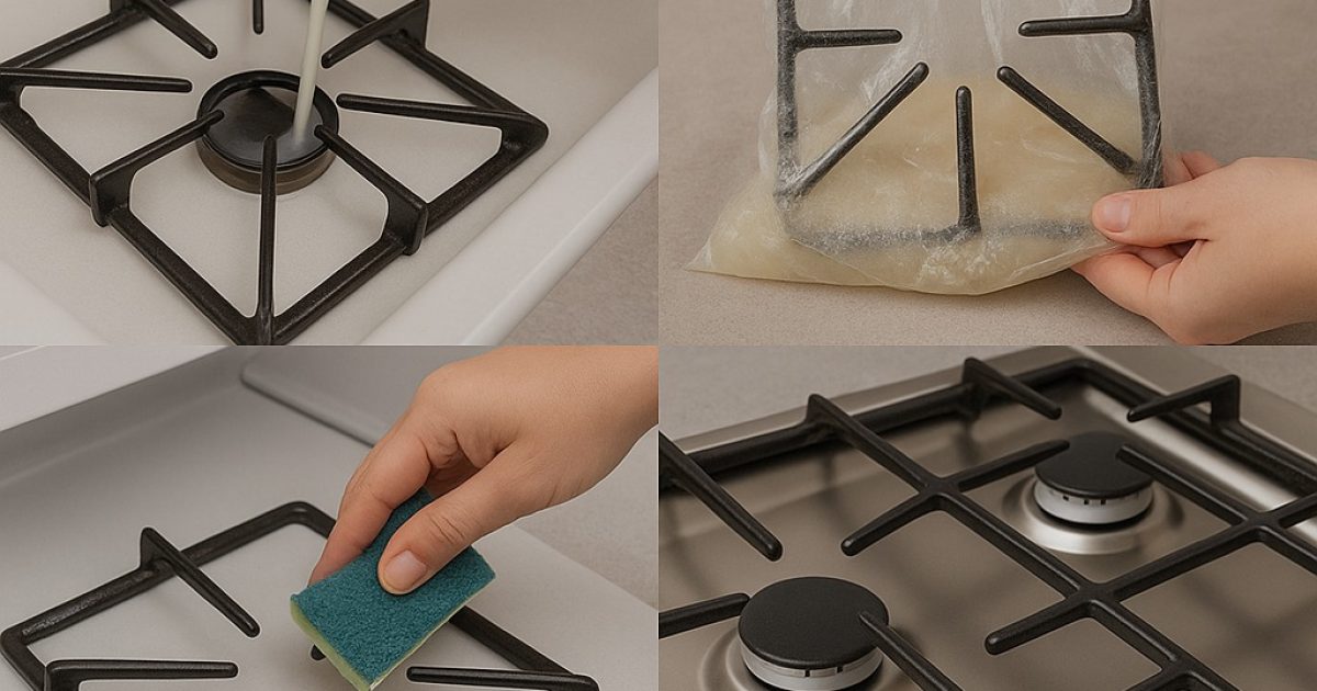Comment nettoyer facilement les grilles d’une cuisinière à gaz pour leur redonner l’aspect du neuf ?