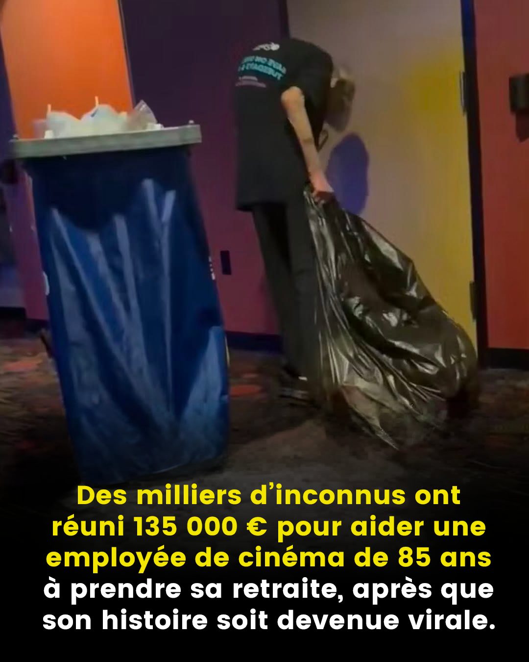 Des milliers d'inconnus ont récolté 135 000 € pour aider une employée du cinéma de 85 ans à prendre sa retraite après que son histoire soit devenue virale