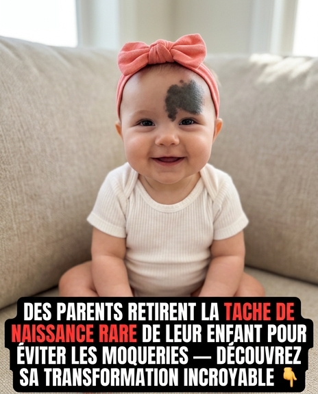 Des réactions cruelles contraignent des parents à faire retirer une tache de naissance rare de leur bébé