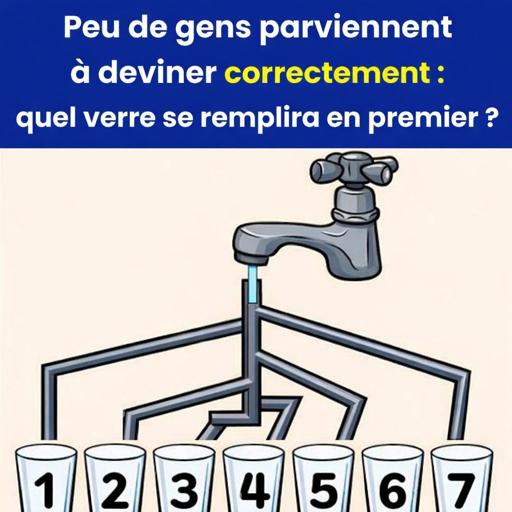 Devinette : quel verre sera rempli en premier ?