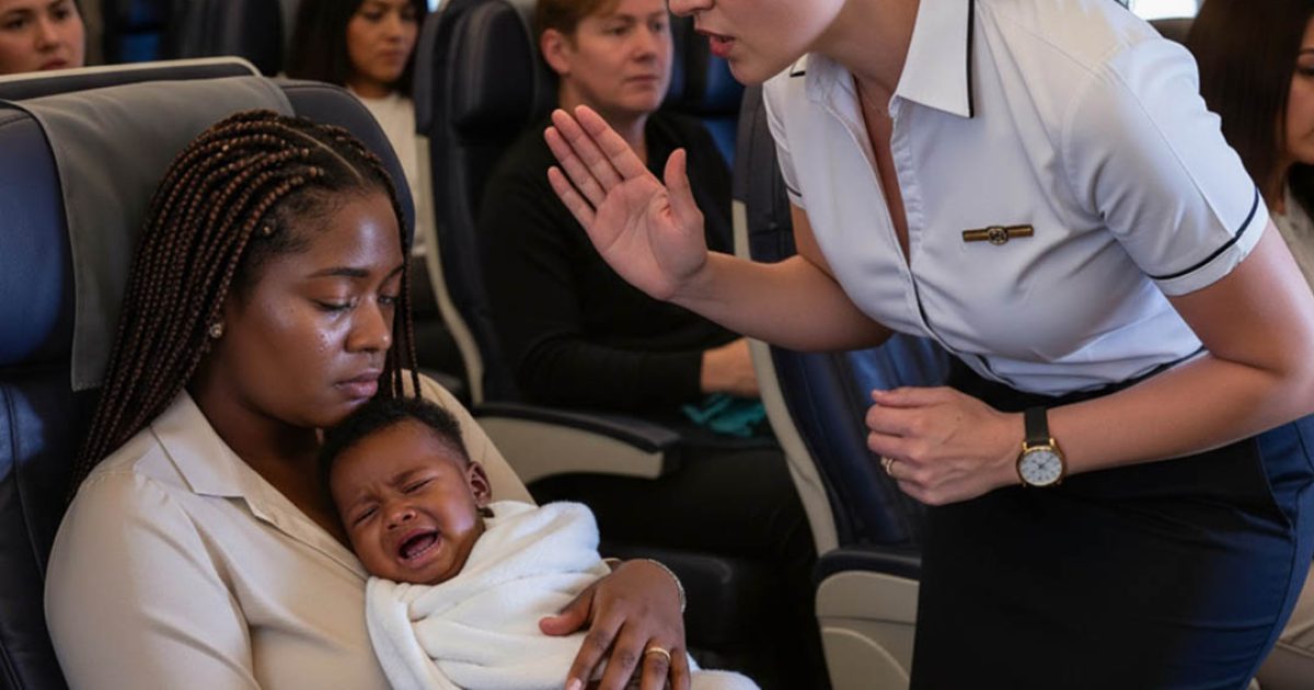 Elle était critiquée à cause de son bébé qui pleurait — jusqu’à ce qu’un inconnu assis de l’autre côté de l’allée prenne sa défense