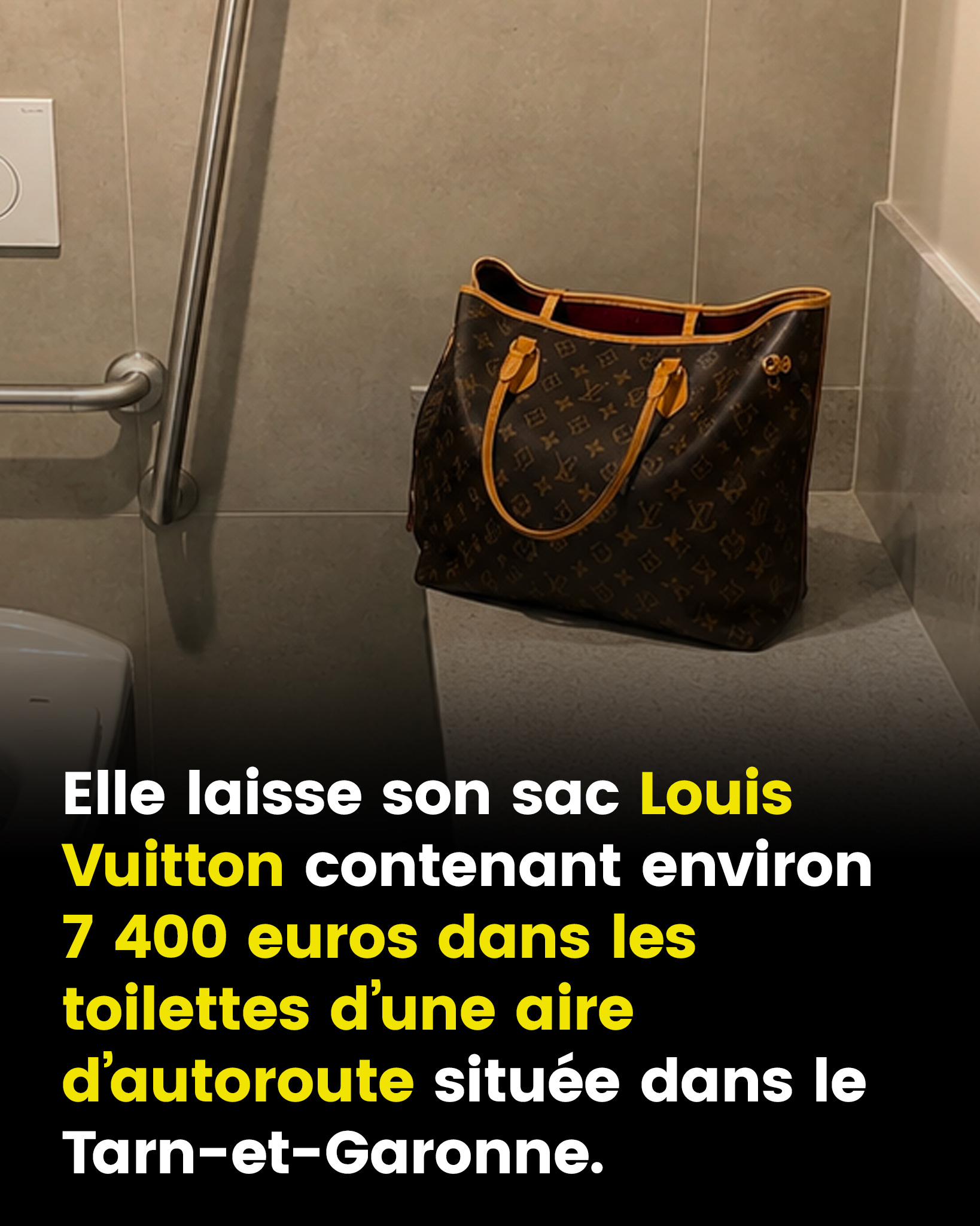 Elle laisse par mégarde son sac Louis Vuitton contenant environ 7 400 euros dans les toilettes d’une aire d’autoroute du Tarn-et-Garonne
