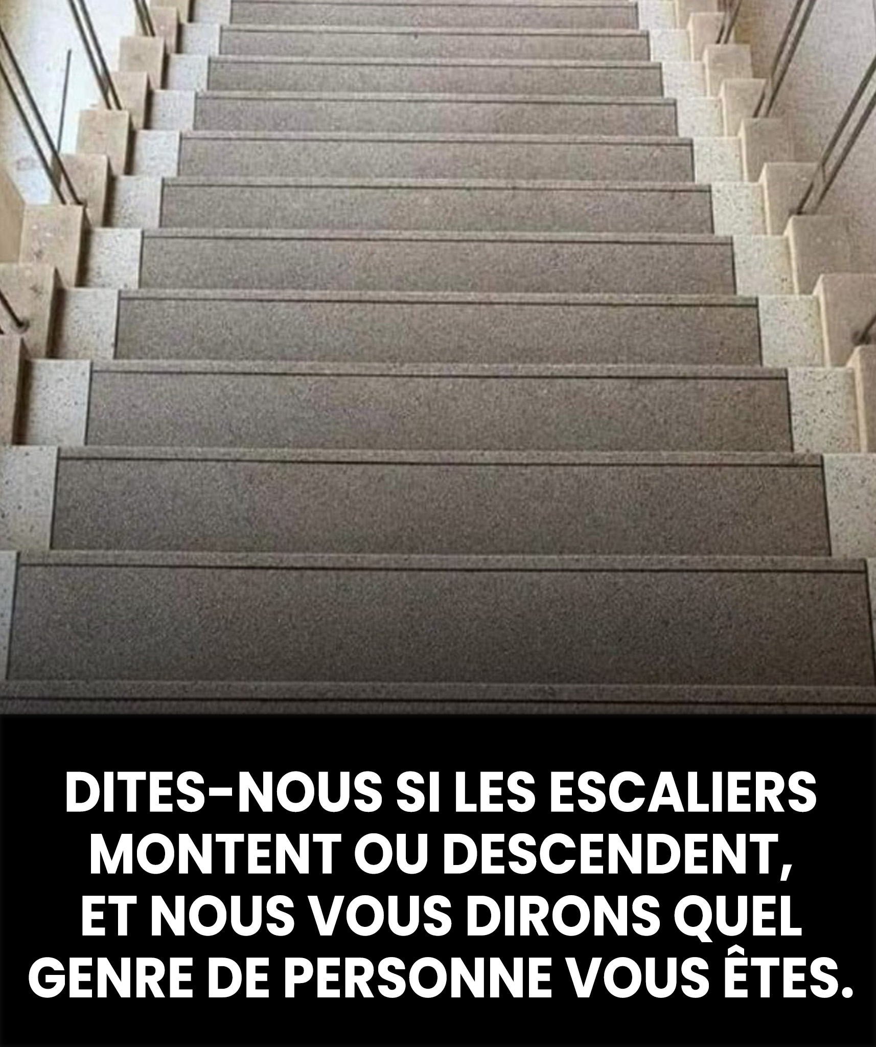 Escalier : vous le voyez monter ou descendre ?