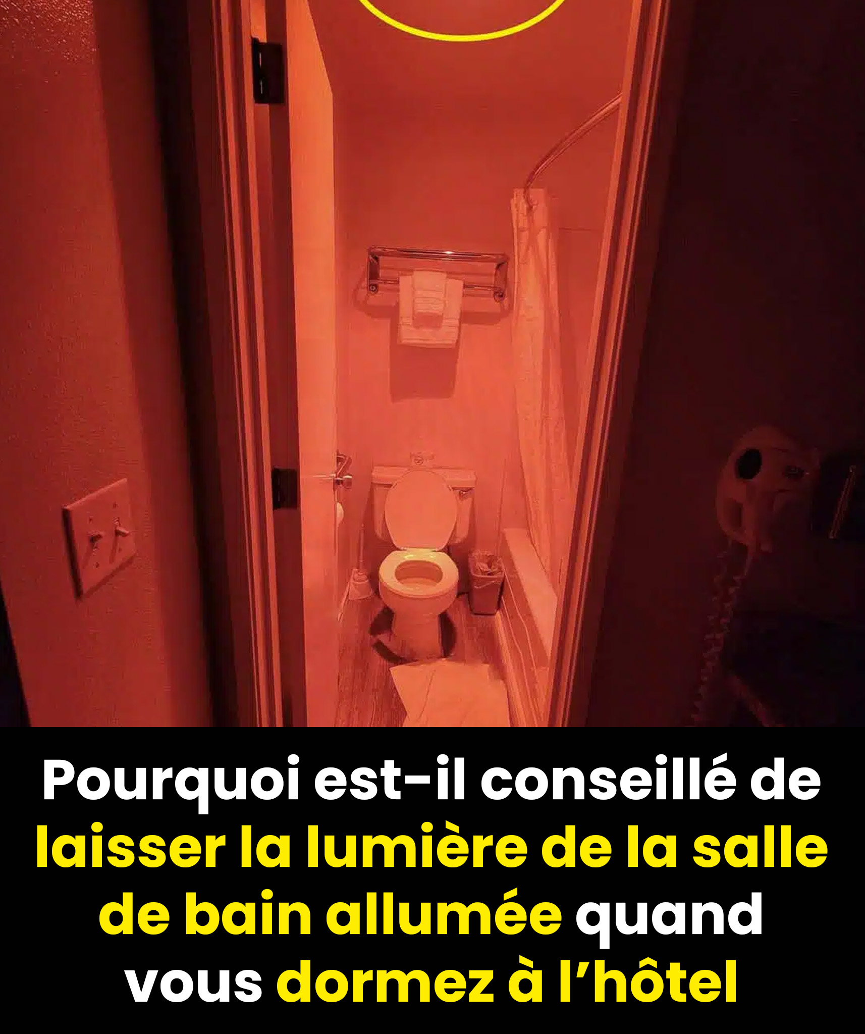 Garder la lumière de la salle de bain allumée pendant la nuit à l’hôtel pourrait bien vous sauver la mise