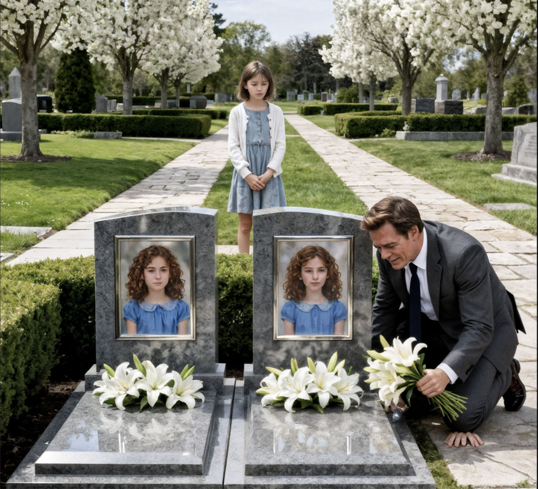 Le millionnaire qui pleurait ses filles chaque samedi au cimetière — jusqu’à ce qu’une enfant des rues lui murmure une phrase qui a changé sa vie