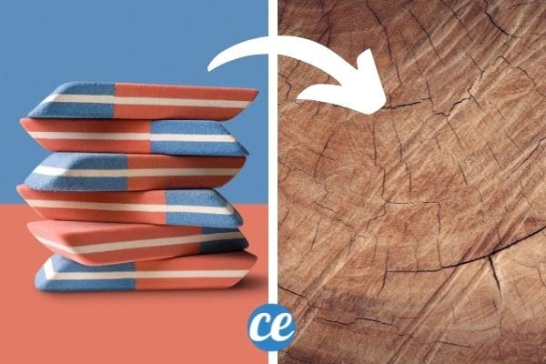 Gomme bleue utilisée sur du bois