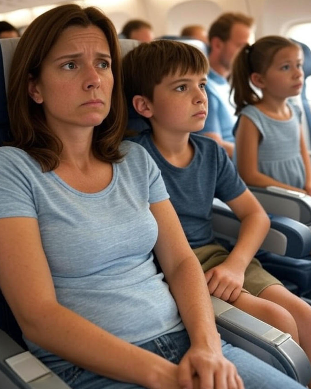 Il a pris la première classe avec sa mère… pendant que je restais en classe éco avec nos enfants