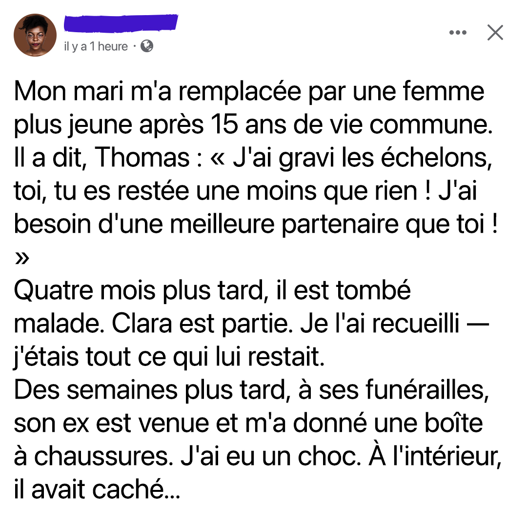 Il l'a choisie elle plutôt que moi… jusqu'à ce que la maladie l'emporte et que je sois tout ce qui lui restait