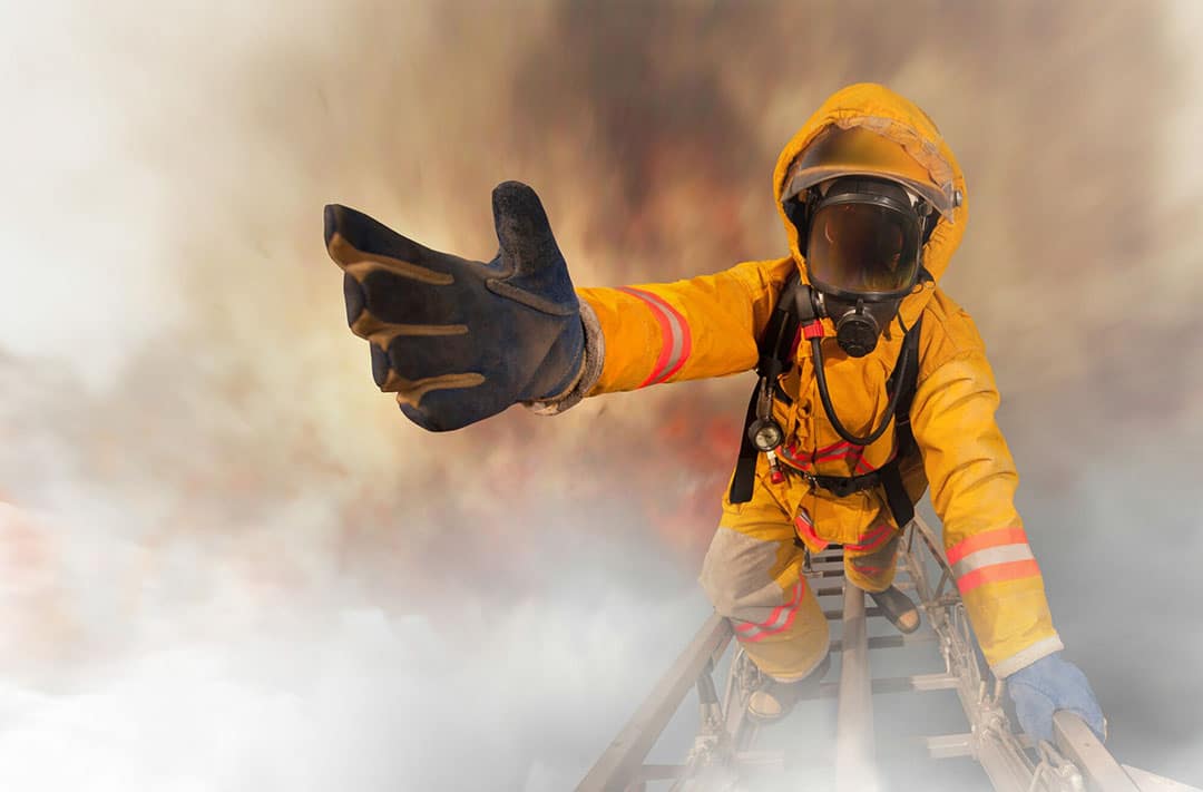 Chambre endommagée par un incendie