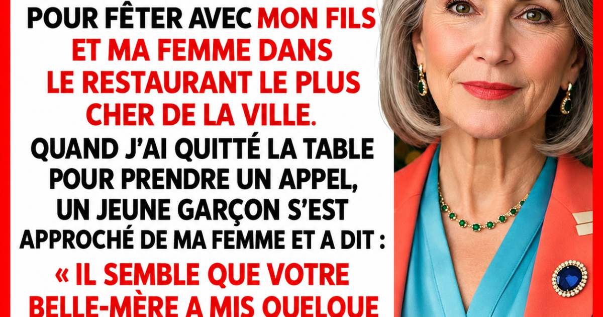 Elle remarque quelque chose dans son verre lors d'un dîner en famille : son geste discret va tout faire basculer