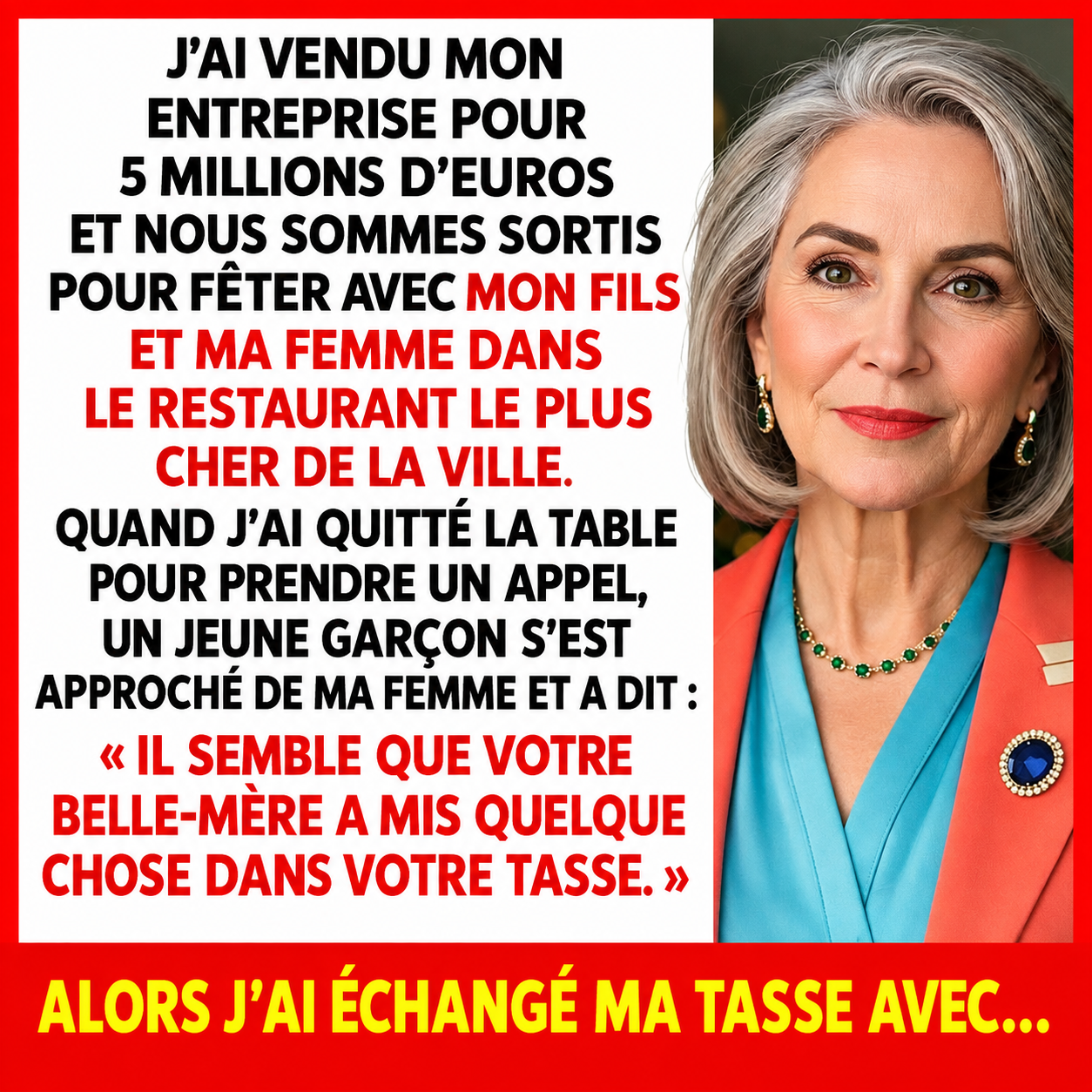 Elle remarque quelque chose dans son verre lors d'un dîner en famille : son geste discret va tout faire basculer