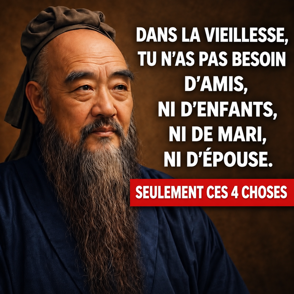 4 principes de Confucius pour vieillir heureux et en paix avec soi-même