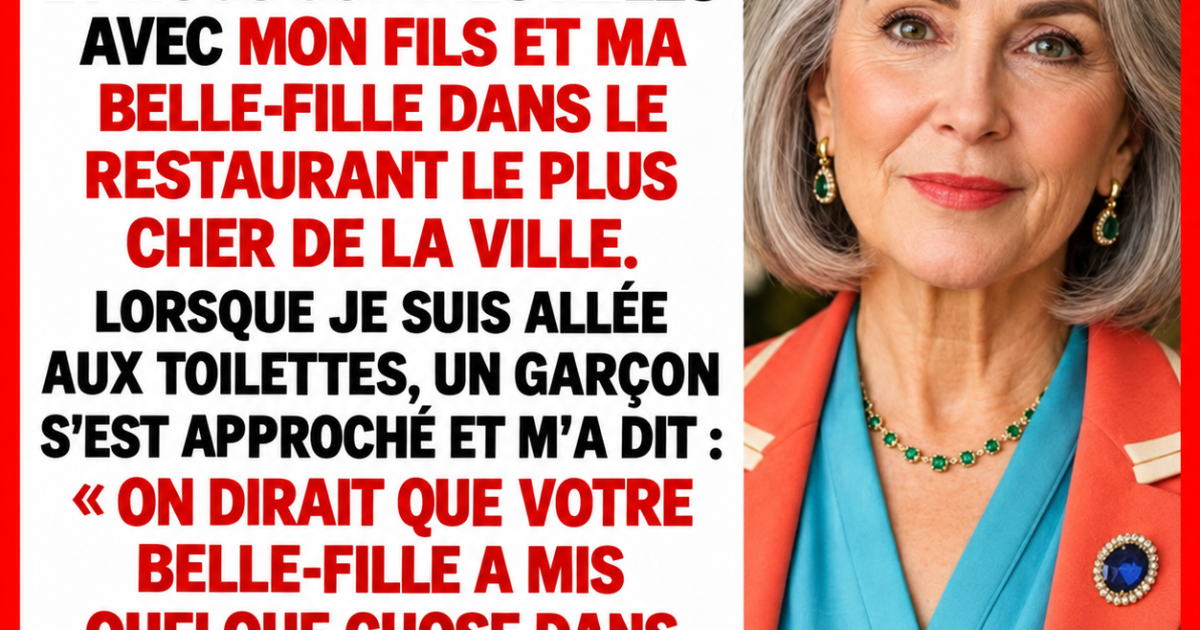 Elle remarque quelque chose dans son verre et fait un geste discret qui va bouleverser toute sa famille