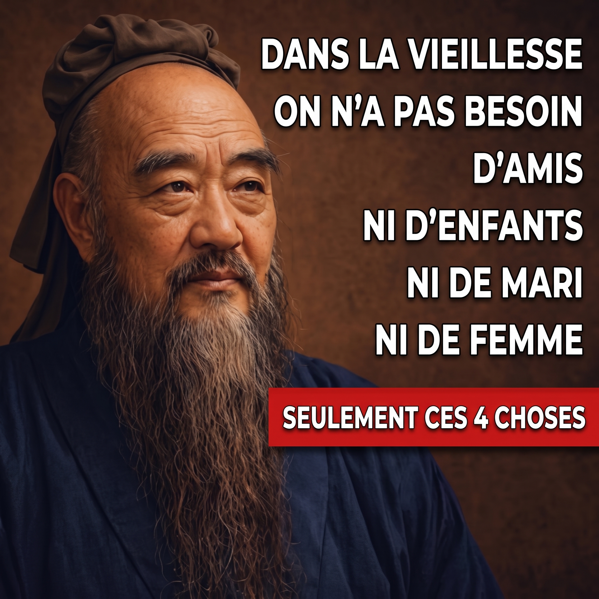 4 principes de Confucius pour construire une vieillesse heureuse et apaisée