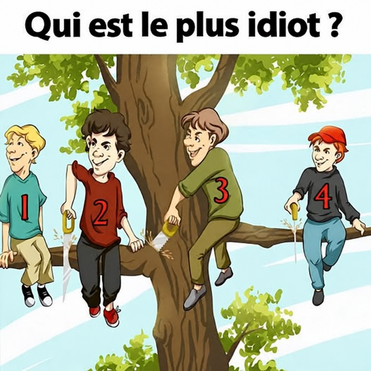 Cette image d'enfants dans un arbre cache une erreur que presque personne ne voit du premier coup