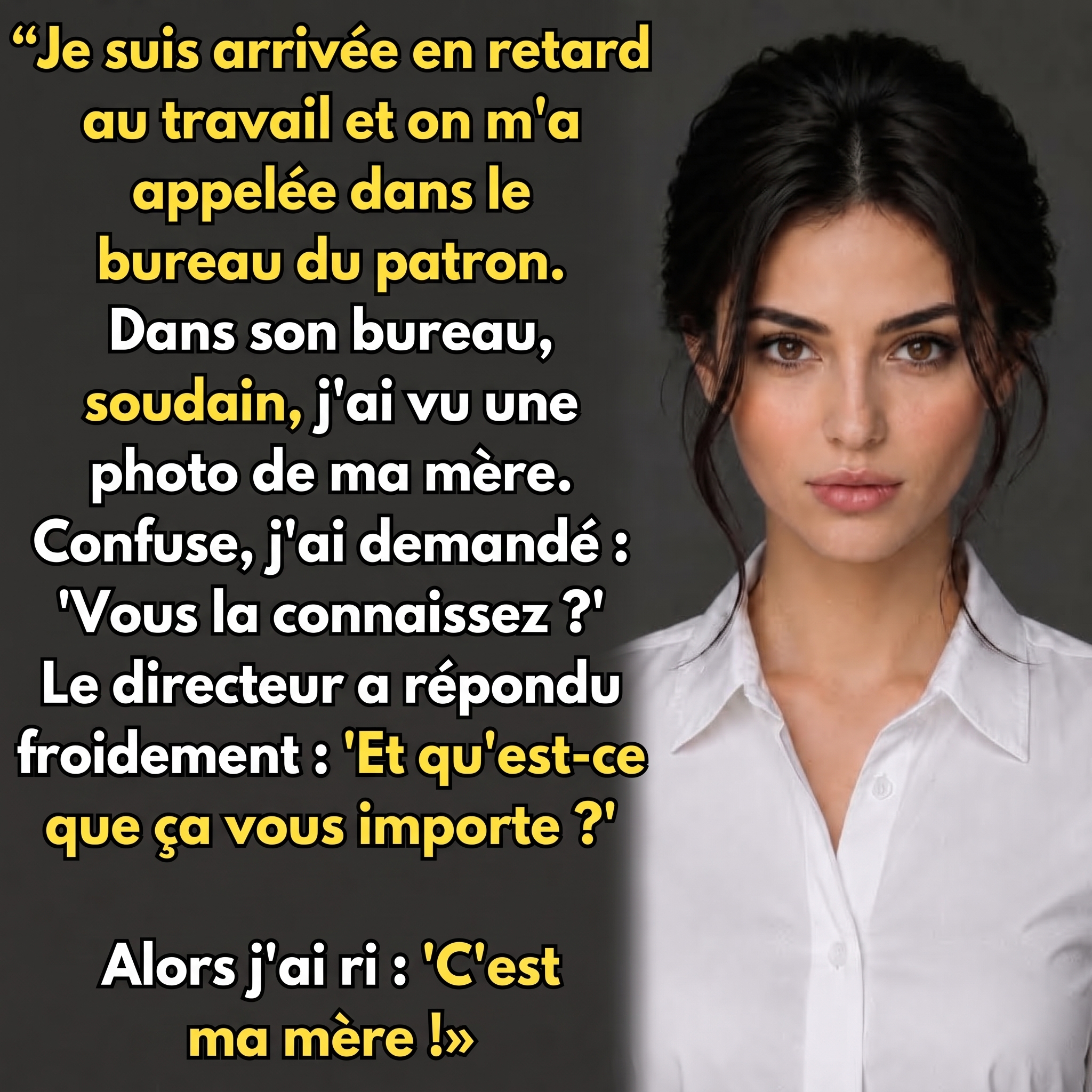 Elle arrive en retard chez son patron et découvre une photo de sa mère : le secret qui a changé sa vie