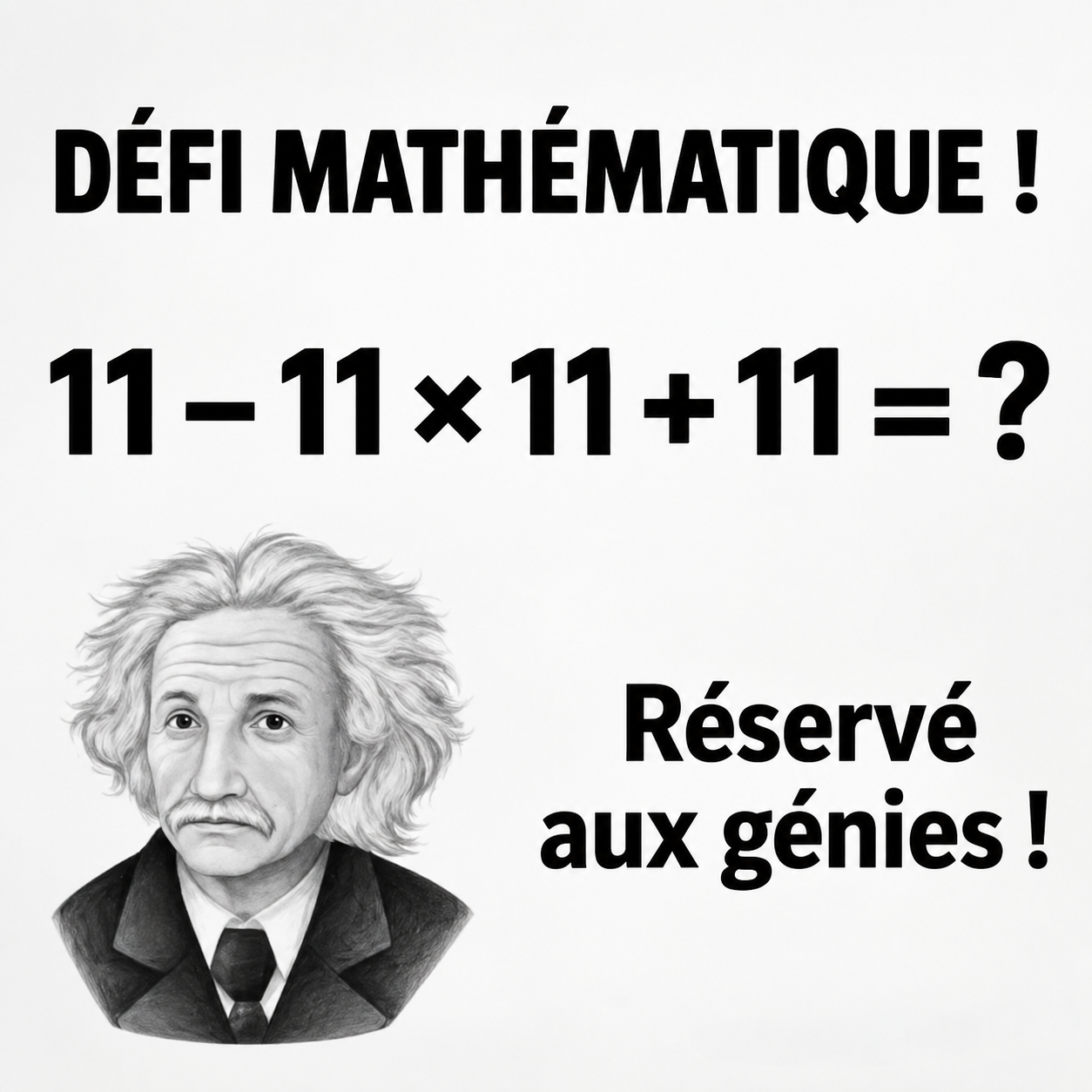 11 – 11 × 11 + 11 : ce calcul piège tout le monde, et la réponse va vous surprendre