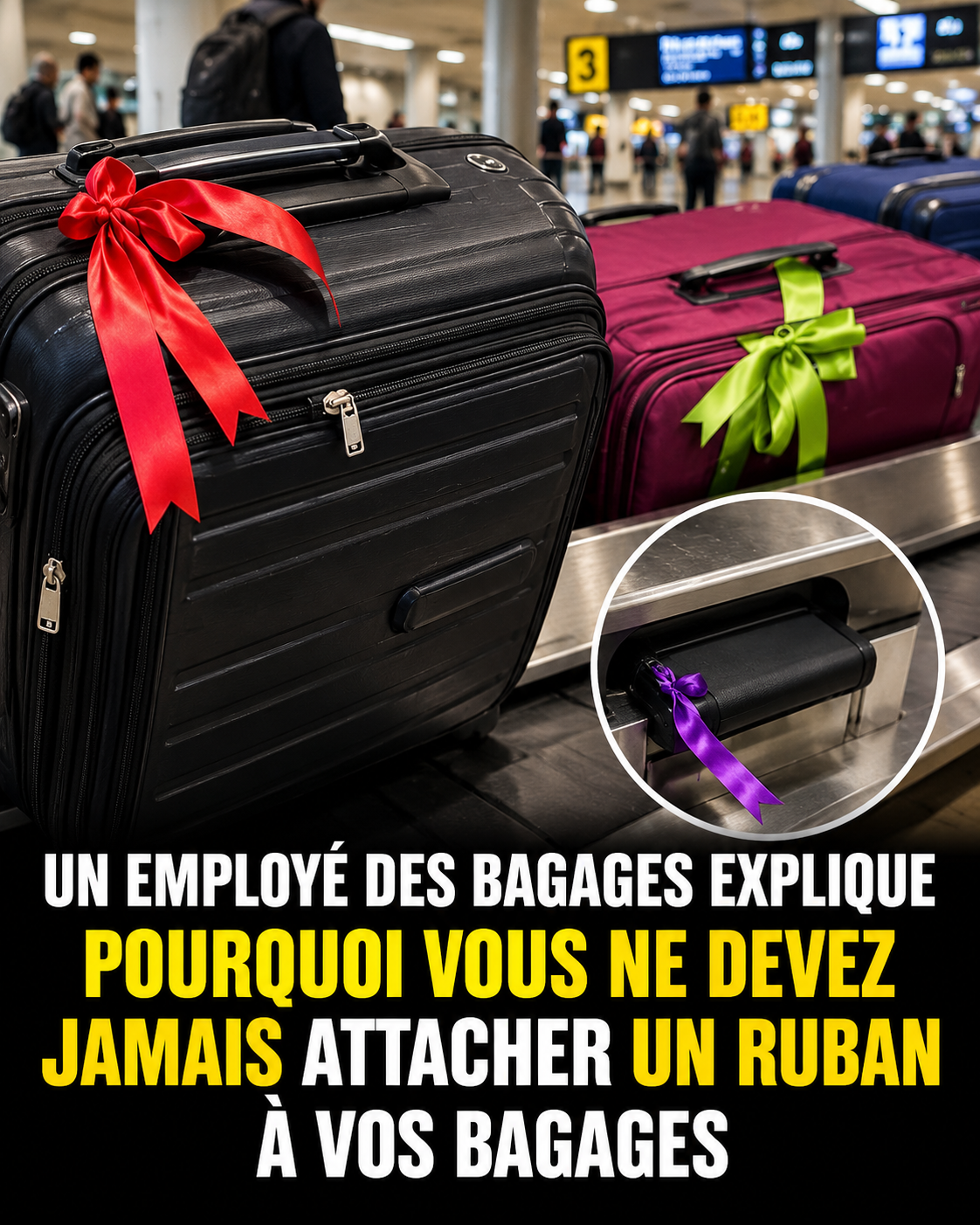 Pourquoi vous ne devriez jamais attacher un ruban à votre valise, selon les agents de piste