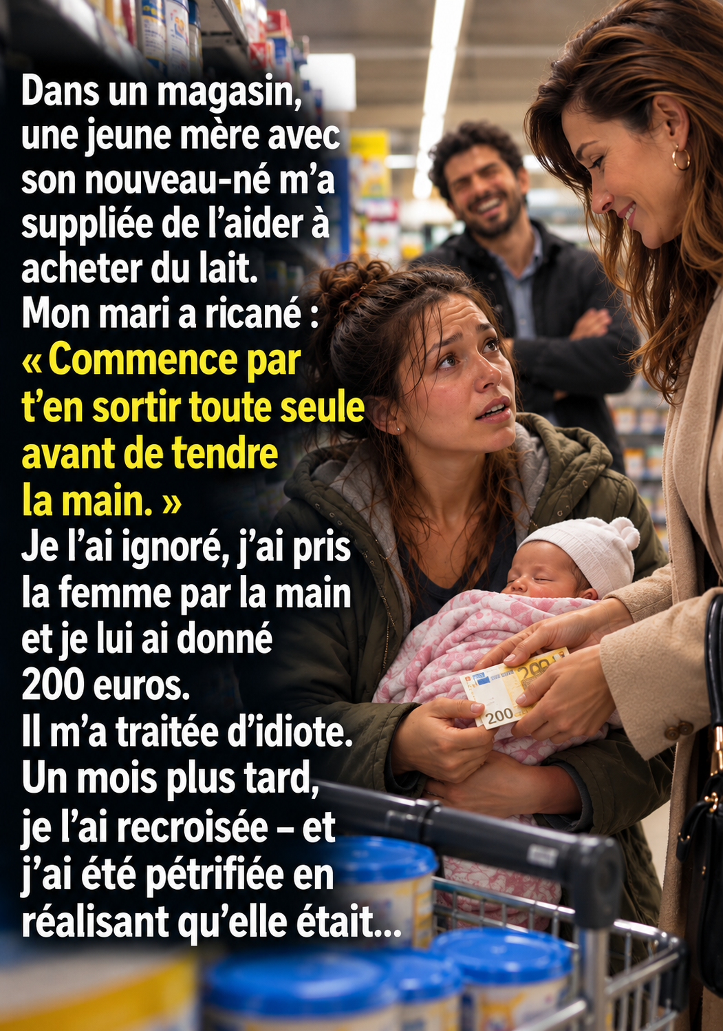 Elle aide une inconnue en détresse au supermarché : un mois plus tard, la scène qui l'a laissée sans voix