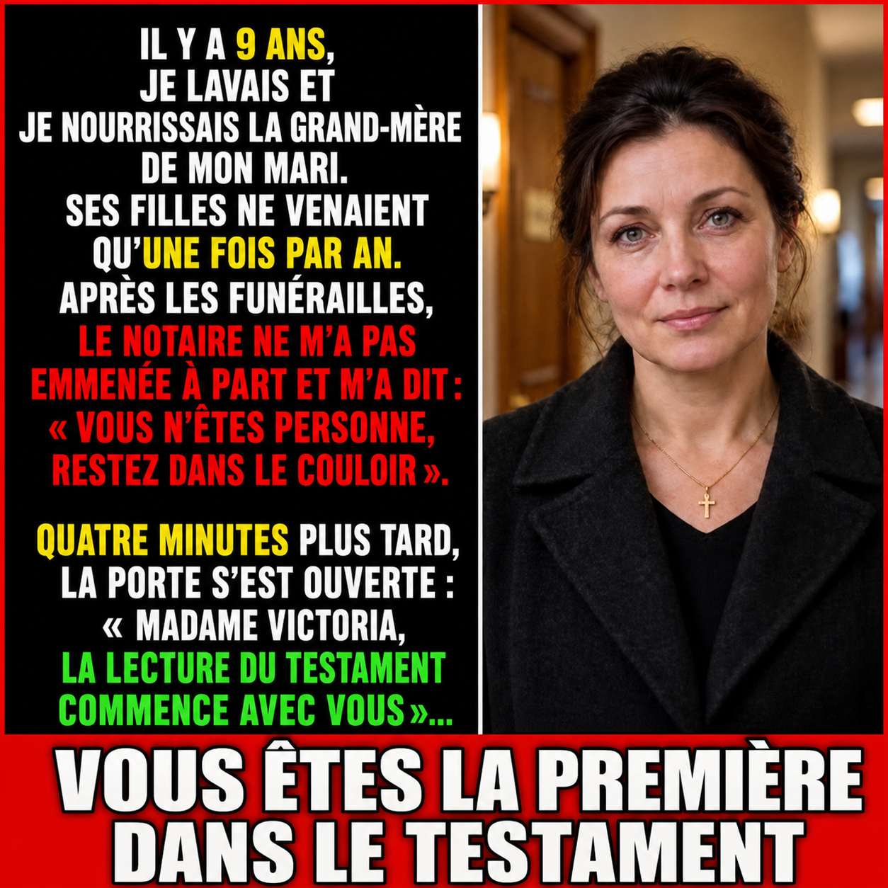 "Tu n'es personne pour elle" : rejetée à la porte du notaire, elle découvre que la grand-mère avait tout prévu
