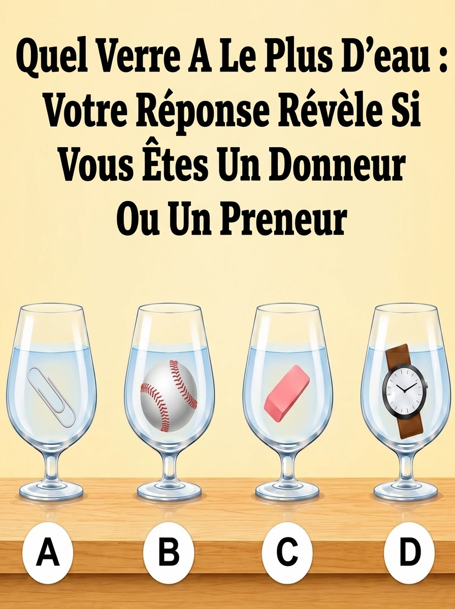 Quel verre contient le plus d'eau ? L'énigme visuelle qui piège tout le monde