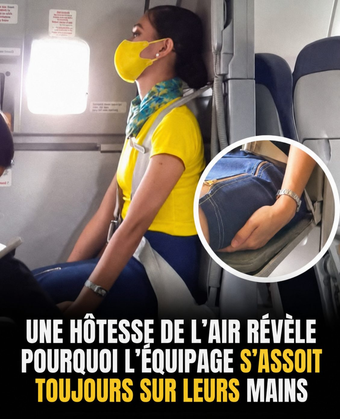 Pourquoi les hôtesses de l'air mettent-elles leurs mains sous leurs cuisses pendant le décollage ? La vraie explication