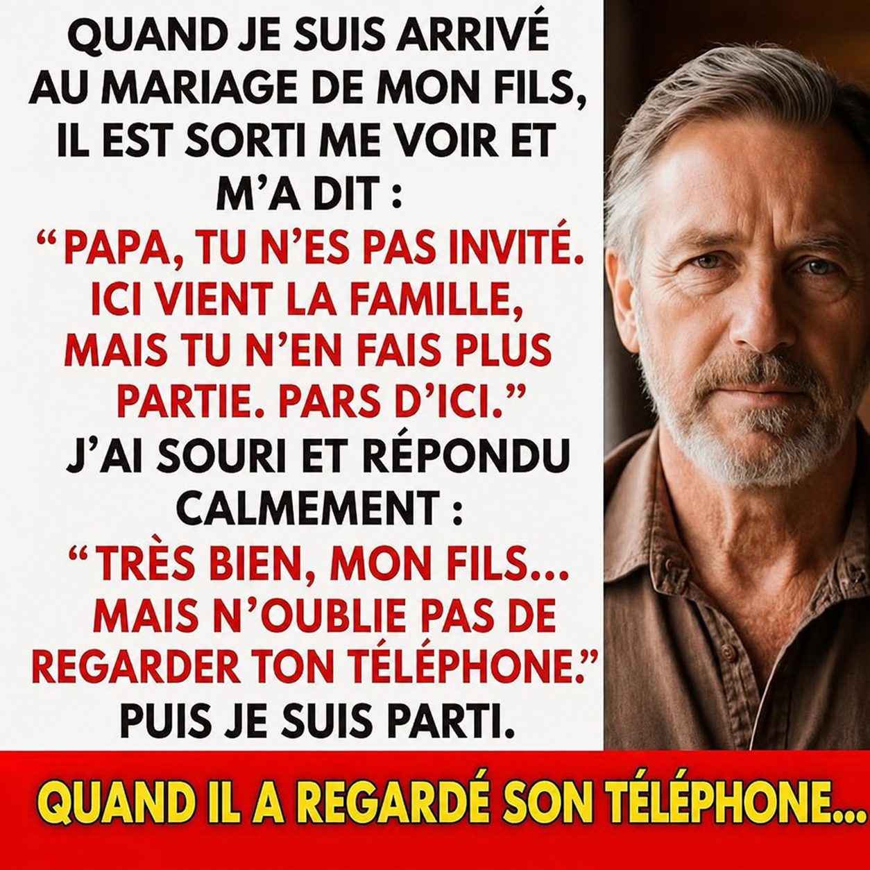 Son fils l'a exclu de son mariage : sa réponse discrète a tout changé