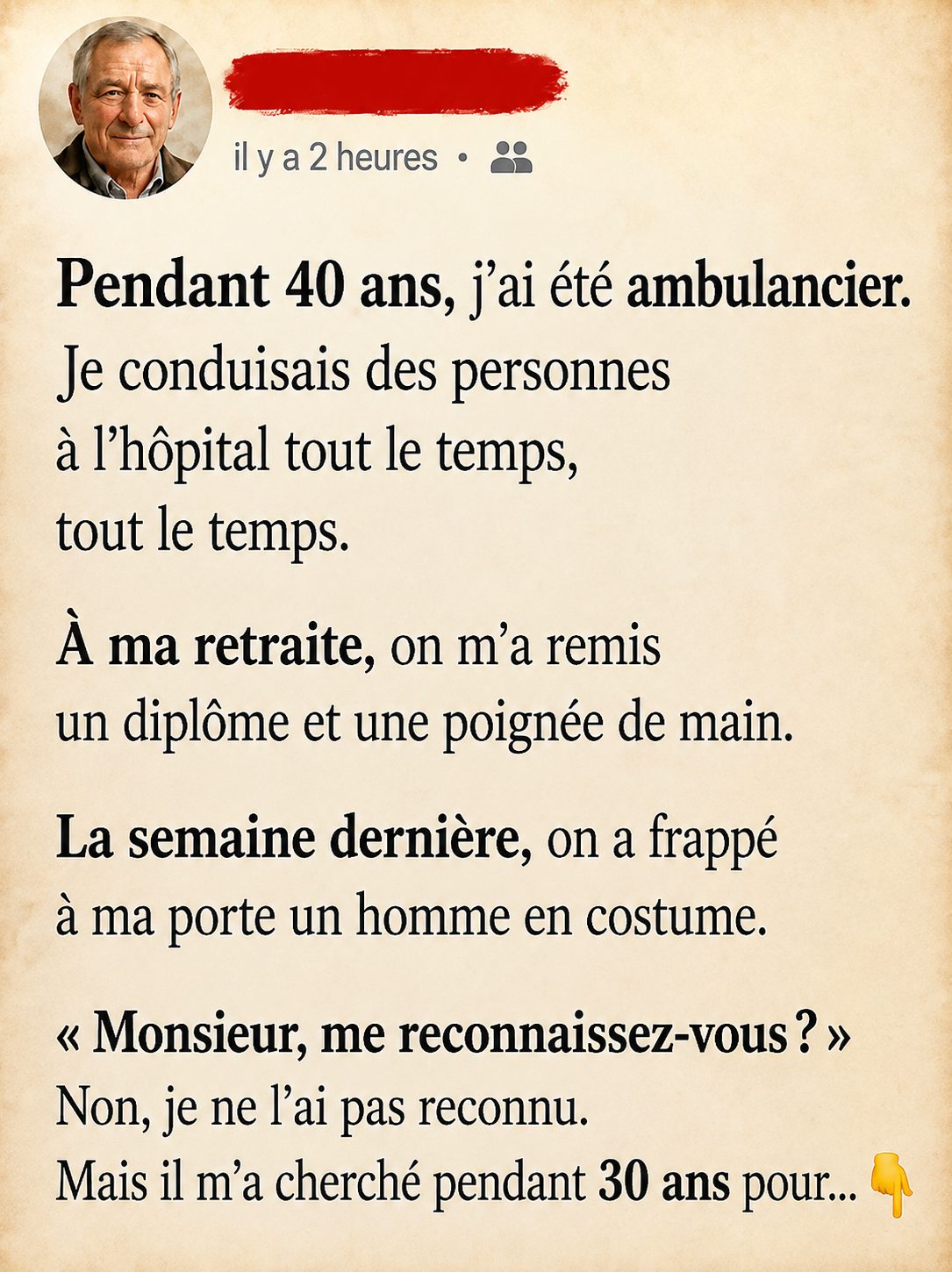 Il a conduit des ambulances pendant 40 ans sans jamais recevoir de merci : ce qui s'est passé un mois après sa retraite va vous toucher
