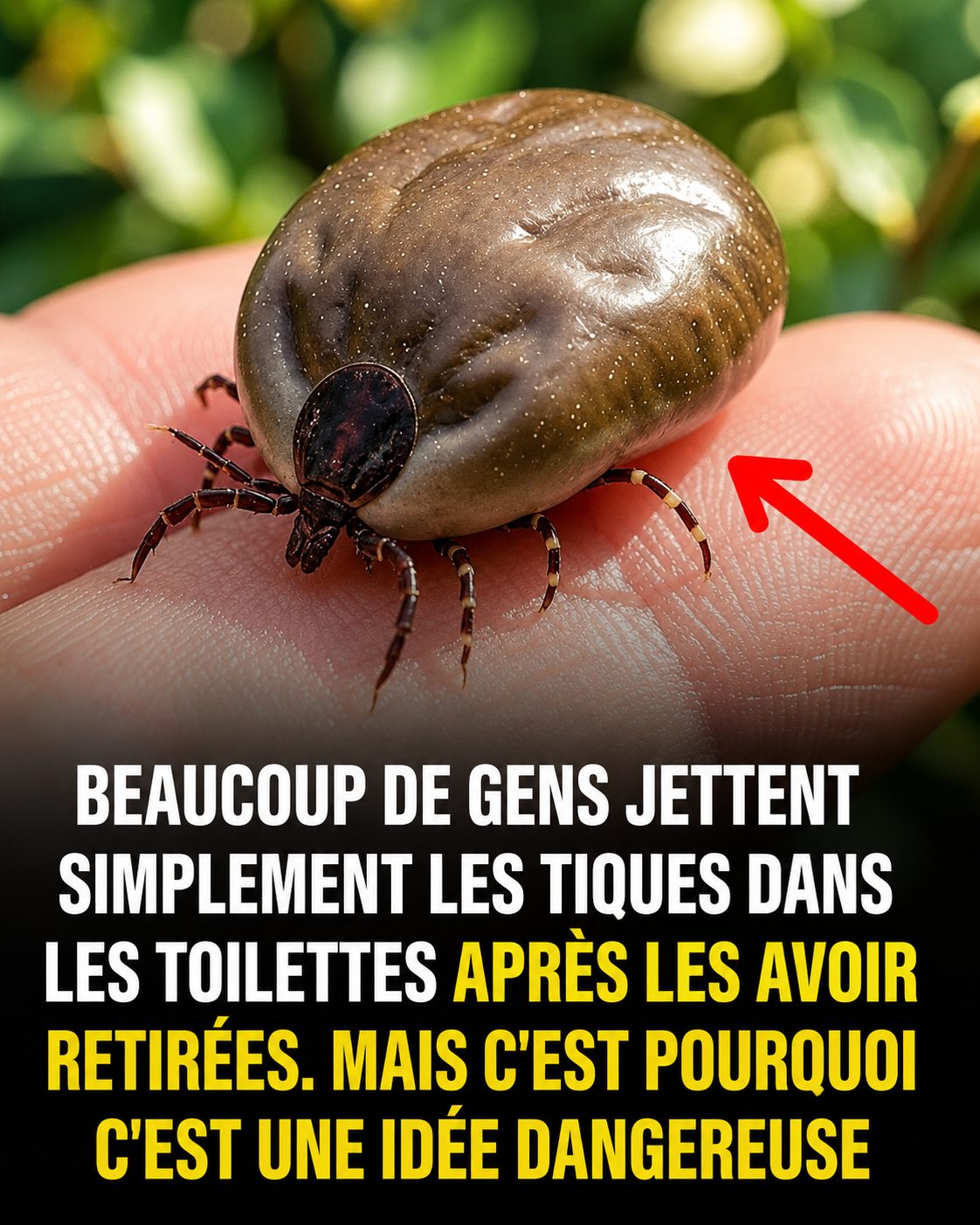 Tiques : pourquoi il ne faut surtout pas les jeter dans les toilettes après les avoir retirées