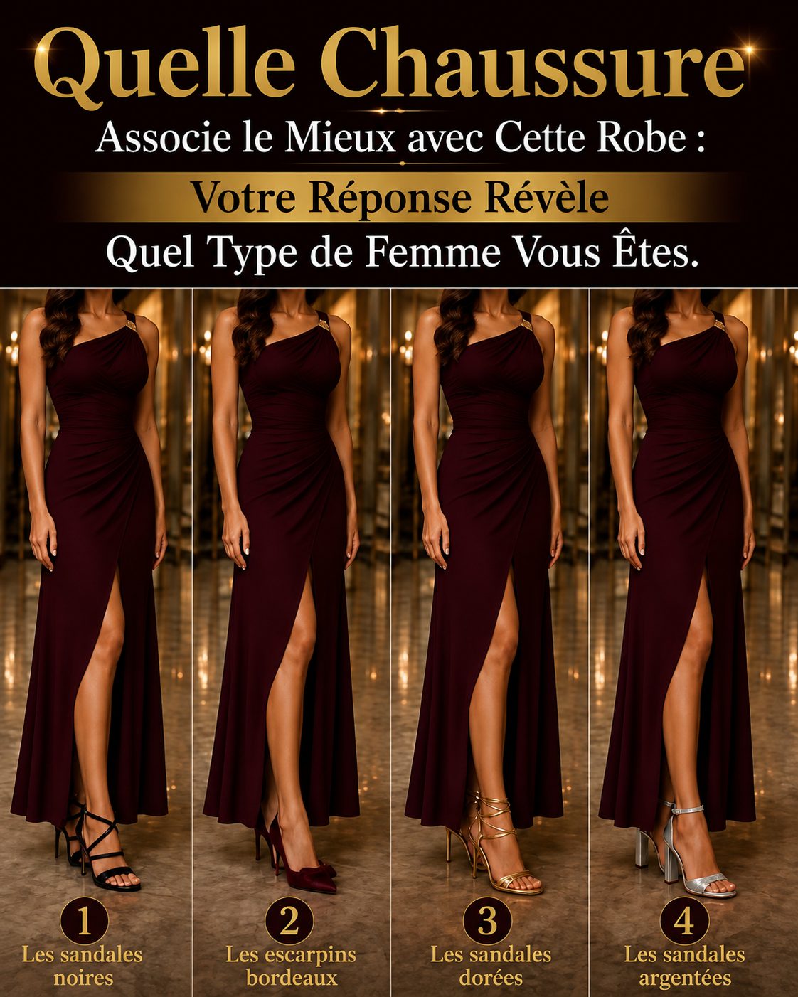 Quel escarpin choisissez-vous avec cette robe ? Votre réponse dit tout sur votre personnalité