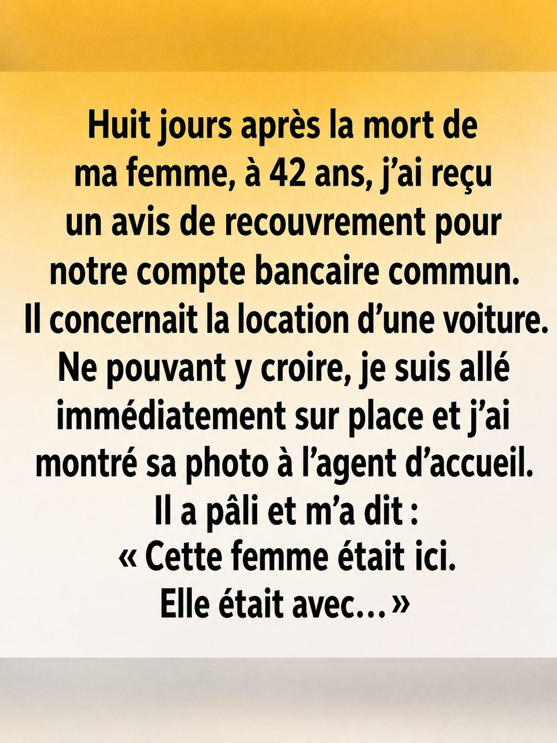 Une notification bancaire inattendue après un deuil : l'histoire qui fait réfléchir sur l'amour et la vérité